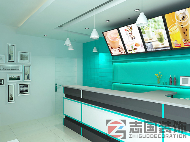 合肥奶茶店装修案例_装修案例_志国装饰