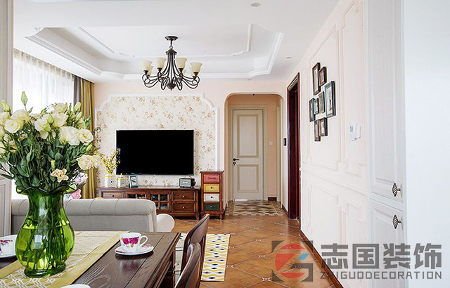 文一名门华府-田园风格-93㎡效果图